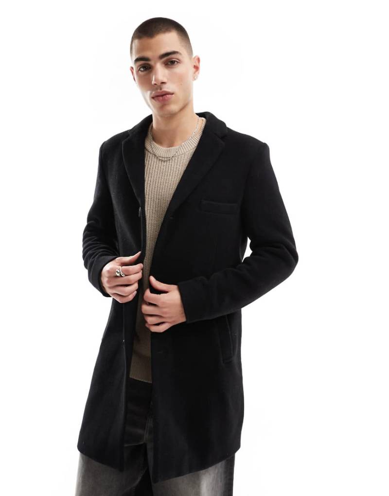 Only & Sons - Mantel mit Wollanteil in Schwarz von ONLY & SONS