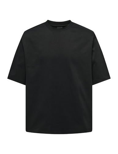 ONLY & SONS Herren Rundhals T-Shirt ONSMILLENIUM - Relaxed Fit S M L XL XXL, Größe:XXL, Farbe:Black 22027787 von ONLY & SONS