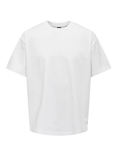 ONLY & SONS Herren Rundhals T-Shirt ONSMILLENIUM - Relaxed Fit S M L XL XXL, Größe:M, Farbe:Bright White 22027787 von ONLY & SONS