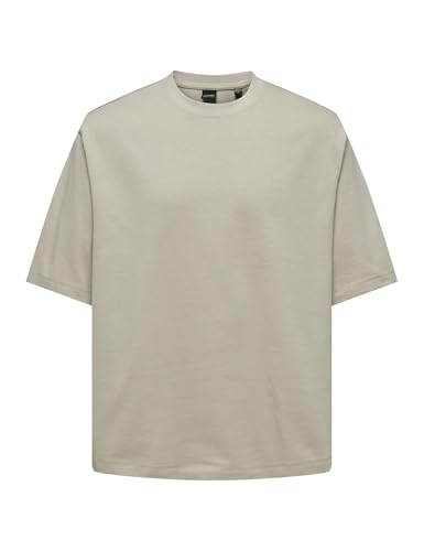 ONLY & SONS Herren Rundhals T-Shirt ONSMILLENIUM - Relaxed Fit S M L XL XXL, Größe:M, Farbe:Silver Lining 22027787 von ONLY & SONS