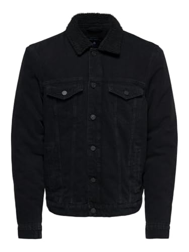 Only & Sons NOS Herren Onslouis Jacket Pk 3592 Noos Jeansjacke, Violett (Black Denim Black Denim), X-Small (Herstellergröße: XS) von Only & Sons