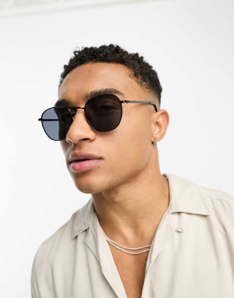 Only & Sons - Runde Sonnenbrille in Schwarz von ONLY & SONS