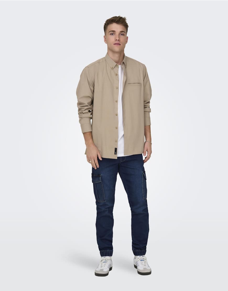 Only & Sons - Schmal geschnittene, dunkelblaue Jeans von ONLY & SONS
