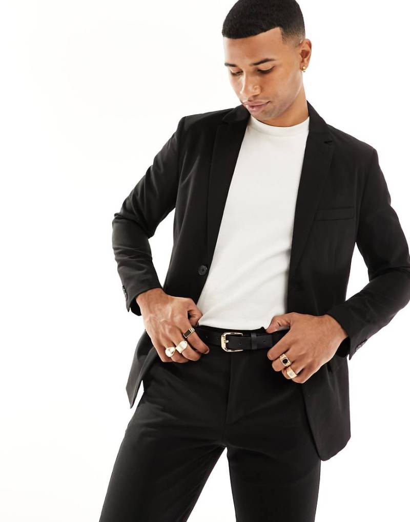 Only & Sons - Schmal geschnittene Anzugjacke in Schwarz von ONLY & SONS