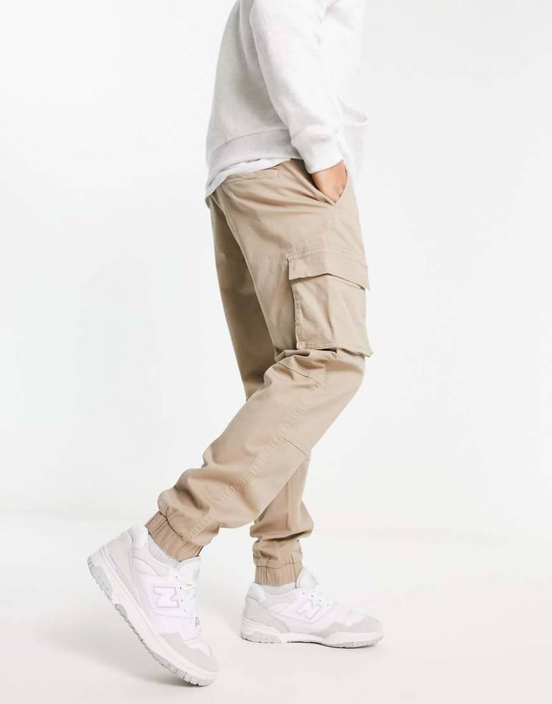 ONLY & SONS - Schmal zulaufende Cargohose in Stone mit Bündchen-Neutral von ONLY & SONS