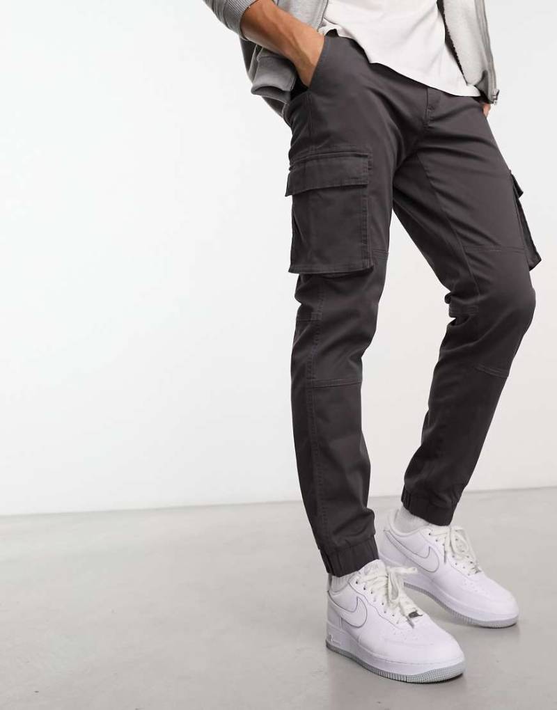 Only & Sons - Schmal zulaufende Cargohose mit Bündchen in Grau von ONLY & SONS