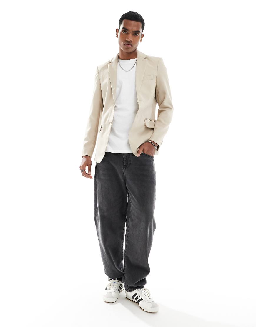 Only & Sons - Schmale Anzugjacke in Beige-Neutral von ONLY & SONS