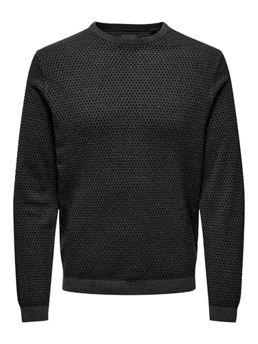 ONLY & SONS Herren Lässiger Pullover Feinstrick Design Longsleeve Sweater Gepunktet ONSTAPA von ONLY & SONS