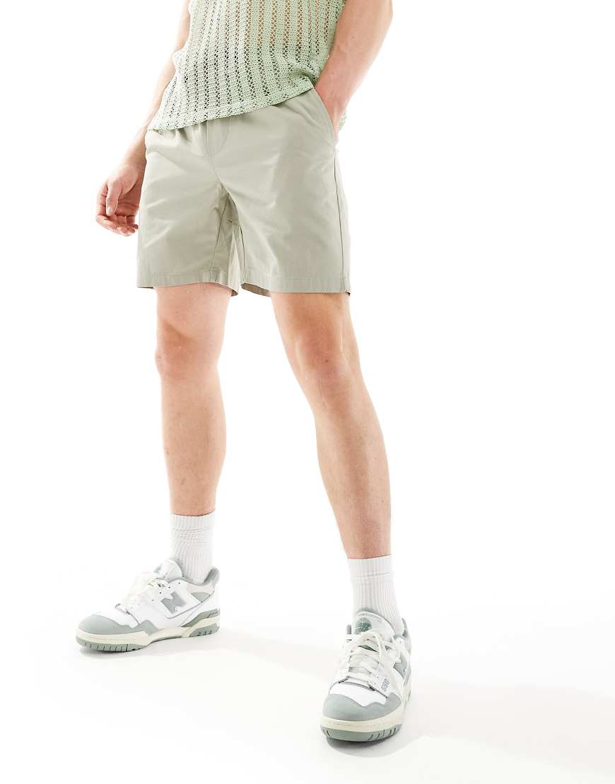Only & Sons - Twill-Shorts in Salbeigrün mit elastischem Bund Only & Sons - Twill-Shorts in Salbeigrün mit elastischem Bund von ONLY & SONS