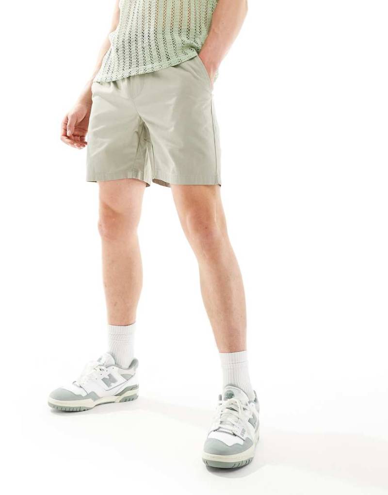 Only & Sons - Twill-Shorts in Salbeigrün mit elastischem Bund von ONLY & SONS