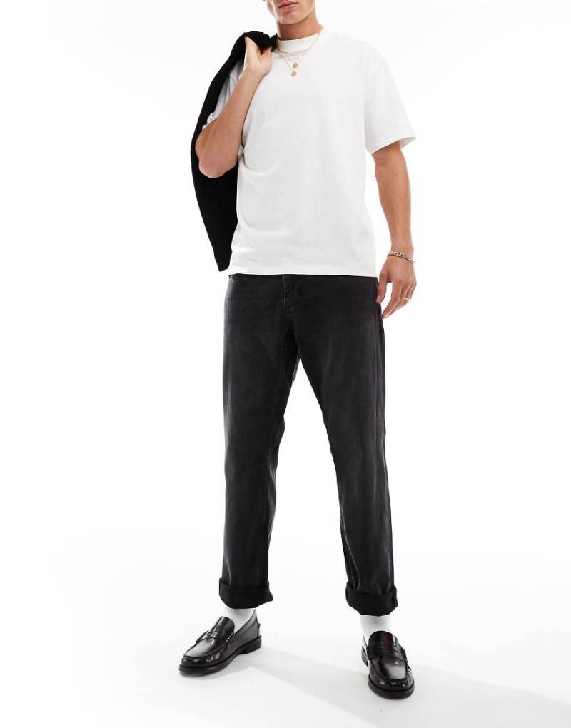 Only & Sons - Jeans mit regulärer Passform in verwaschenem Schwarz von ONLY & SONS