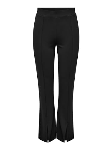 Damen Schlag Hose Slim Fit Stretch Schlupf Stoffhose mit Schlitz JDYPRETTY Flare Slit Pants 70s Retro, Farben:Schwarz, Größe:XXL / 30L von ONLY