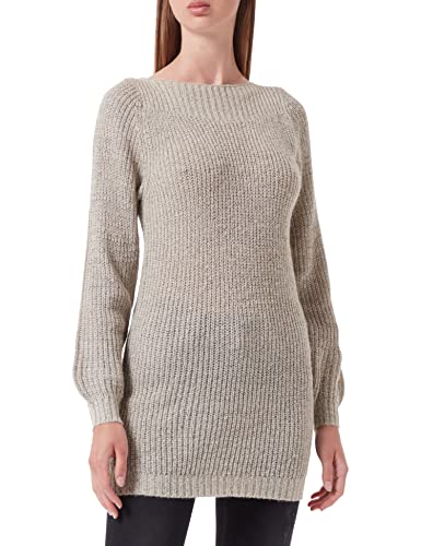 ONLY Damen Jdywhitney Megan L/S Boat Dress Knt Noos, Cement/Detail:w Black Ply, XXL von JdY