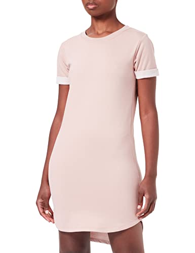 JDY Damen Lockeres Sommer Kleid Kurzarm Loose Fit Shirtkleid JDYIVY Basic Rundhals Midi Dress Tunika, Farben:Rosa, Größe:32 von ONLY