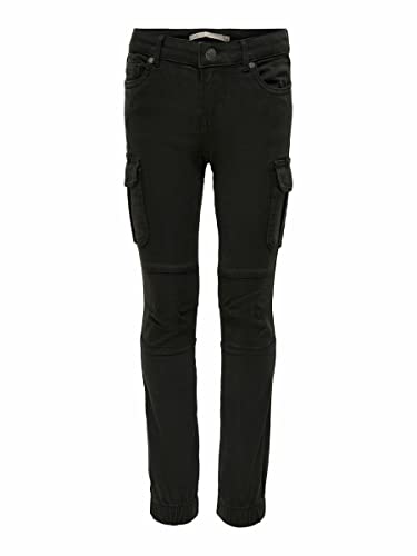 Kids ONLY Mädchen KONMISSOURI REG ANK Life Cargo PNT NOOS Jeans, Black, 116 von ONLY