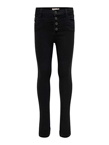 Kids Only Damen KONROSE Button Jeans NOOS Jeanshosen, Black Denim, 128 von ONLY