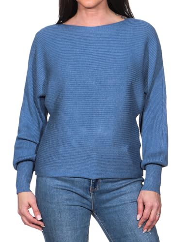 ONLY Damen Onladaline L/S Short Pullo KNT Noos Strickpullover Mit U-Boot-Ausschnitt 15226298,Coronet Blue W. Melange,XL von ONLY