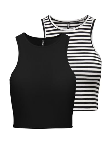 ONLBELIA S/L Crop TOP CS JRS 2PACK von ONLY
