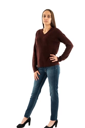 ONLY Damen ONLCAMILLA V-Neck L/S Strickpullover KNT 15204588, Port Royale/Detail:Melange,XL von ONLY
