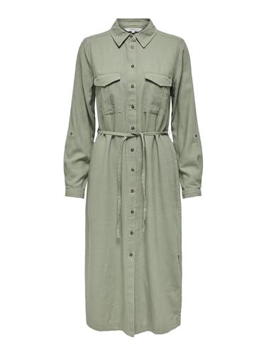 ONLCARO LS Linen BL L Shirt Dress CC PNT von ONLY