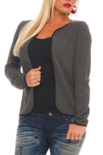 ONLY Damen Onldiamond Life L/S Cardigan Jrs, Dark Grey Melange, M von ONLY