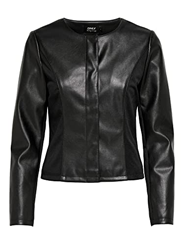 ONLJULIE FAUX LEATHER JACKET OTW, schwarz,XS von ONLY