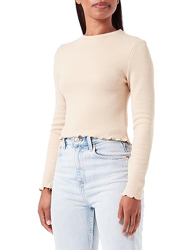 ONLY Damen Onlkitty L/S Top Cropped JRS Noos, Irish Cream, M von ONLY