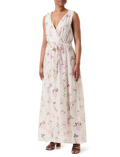 ONLY Damen Sommerkleid Onllucca S/L Long Dress Cs Ptm, Pumice Stone/AOP:OCC. Romantic Garden, L von ONLY
