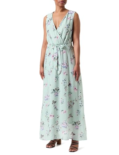 ONLY Damen Sommerkleid Onllucca S/L Long Dress Cs Ptm, Subtle Green/AOP:OCC. Romantic Garden, XS von ONLY