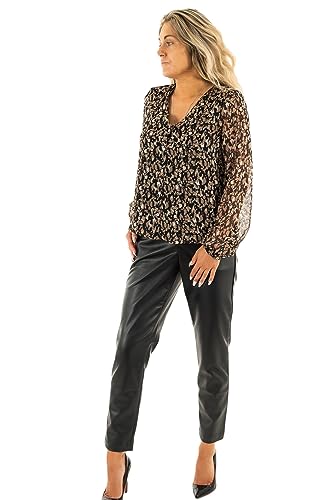 ONLY Damen Onlluna L/S V-Neck Top Cs Noos Ptm Langarmshirt, Black/AOP:cora Graphic, M von ONLY