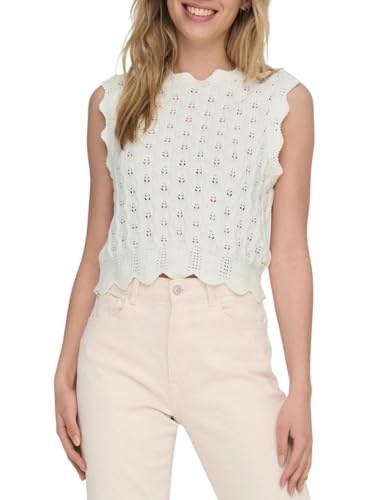 ONLY Damen ONLLUNA Life SL O-Neck Tank NCA KNT Tanktop, Cloud Dancer, XS von ONLY