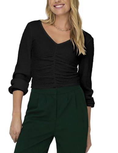 ONLY Langarmshirt Damen, Schwarz, L von ONLY