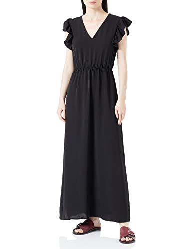 ONLY Damen Onlmette S/L Frill Dress Wvn Cs, Schwarz, XS von ONLY