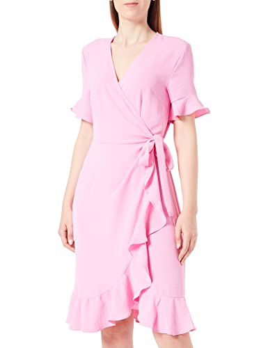 ONLY Damen Onlmette S/S Wrap Frill Dress Wvn Cs, Fuchsia Pink, XS von ONLY