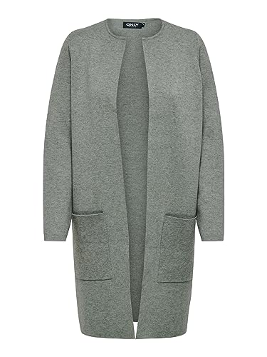 ONLY Damen ONLRIVER L/S Long Cardigan KNT NOOS 15219690,Agave Green/Detail:w. Melange,XL von ONLY