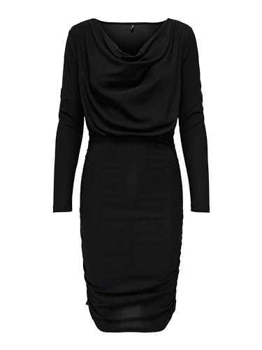 ONLY Damen Onlsansa L/S Waterfall Dress JRS Kleid, Schwarz, S EU von ONLY