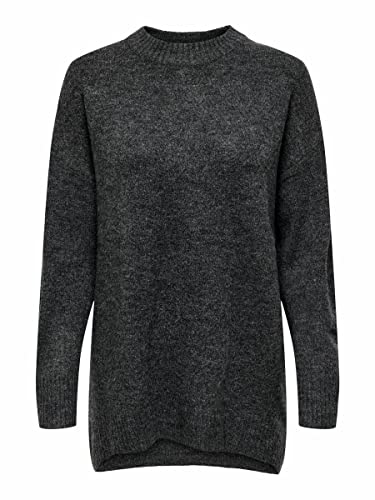 ONLY Damen ONLSILJA L/S Loose Pullover EX KNT Strickpullover 15231369,Dark Grey Melange,XS von ONLY