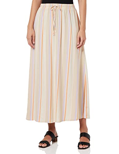 ONLY Damen Onltine Midi Skirt Wvn, Whitecap Gray/Stripes:purple Rose + Orange Peel + Irish C, L von ONLY