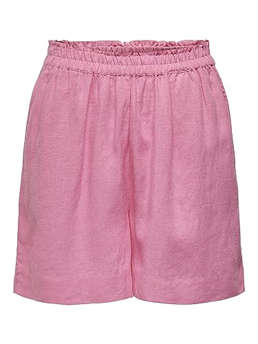 ONLY Damen Onltokyo Hw Linen Blend Shorts Pnt Noos, Sachet Pink, L von ONLY