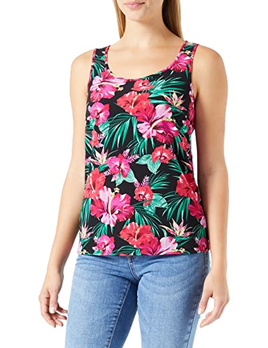 ONLY Damen Onlvano Fr S/L Top Ptm, Black/Aop:exotic Jungle Flower, 34 von ONLY