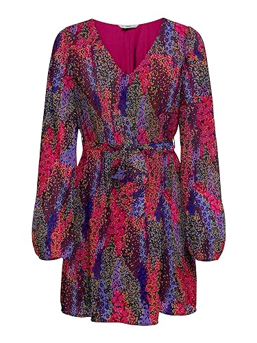 ONLX Damen Kleid ONLSTAR Life L/S Plisse Sleeve Dress PTM (S, Fiji Flower) von ONLY