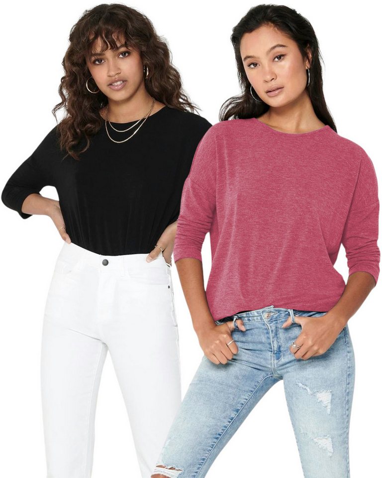ONLY 3/4 Arm-Pullover (Set, 2er-Pack) Locker geschnitten von ONLY