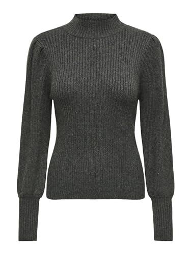 ONLY Basic Strickpullover Puffärmel & hoher Kragen Uni Sweater Langarm Rundhals Stehkragen Shirt ONLKATIA von ONLY