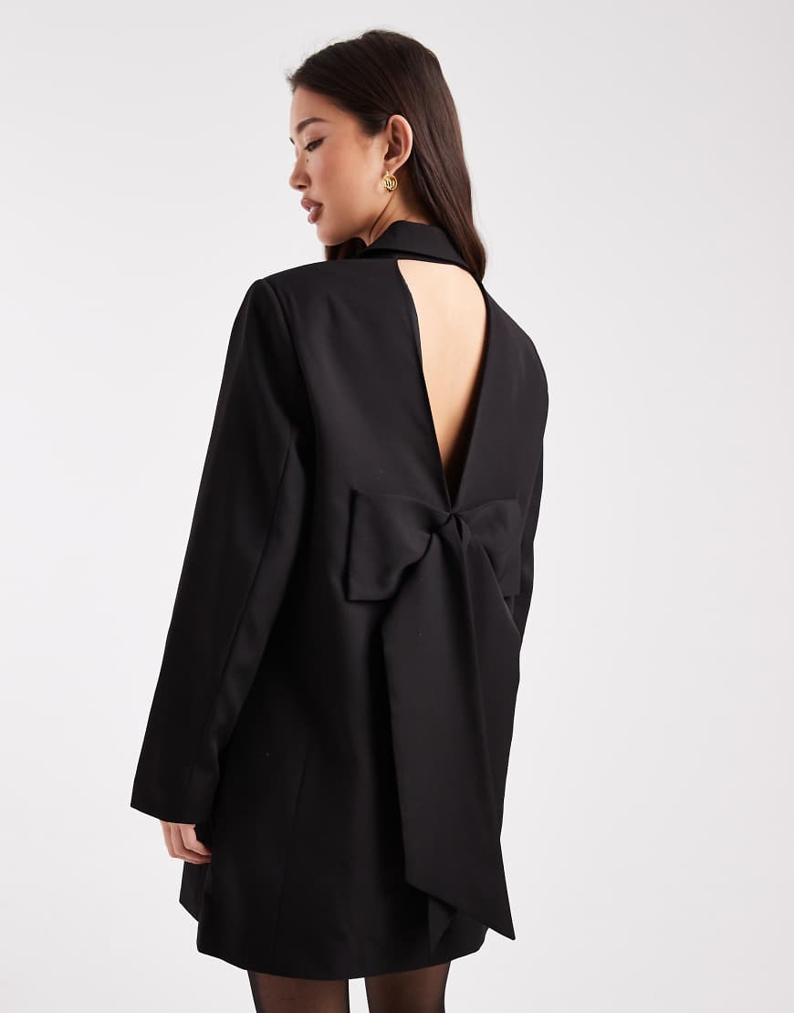 ONLY - Blazer-Kleid in Schwarz mit Schleifendetail am Rücken von ONLY