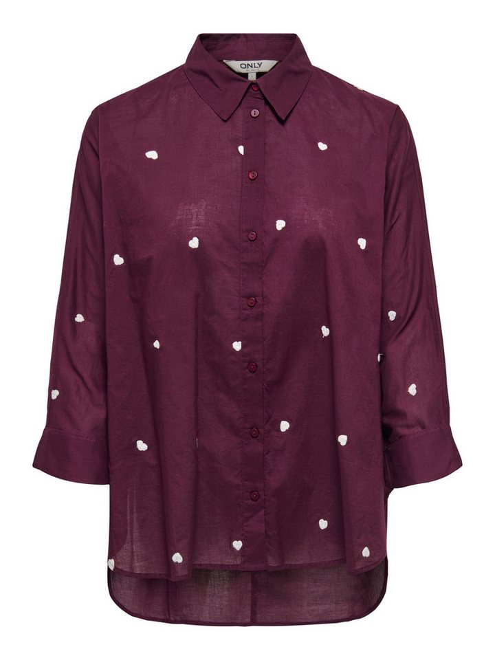 ONLY Blusenshirt Hemdkragen Box Fit Manschetten Knopfleiste ONLNEW LINA GRACE LS EMB SHIRT NOOS WVN von ONLY