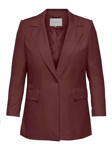 ONLY CARMAKOMA Damen Blazer Große Übergröße | Oversized Business Cardigan | Curvy Plus Size Basic, Farben:Rot, Größe:44 von ONLY Carmakoma