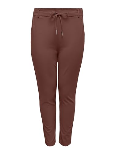 ONLY CARMAKOMA Damen Elegante Stoffhose | Poptrash Paperback Stretch Pants | Übergröße Curvy Plus Size, Farben:Braun, Größe:48 von ONLY Carmakoma