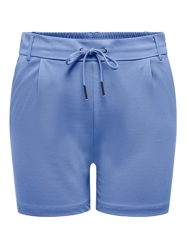 ONLY CARMAKOMA Damen Kurze Stoff Hose Plus Size Stretch Bermuda Shorts in Übergröße CARGOLDTRASH, Farben:Blau, Größe:54 von ONLY