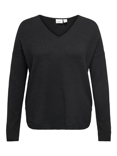 ONLY Carmakoma Plus Size Strick Pullover mit V-Ausschnitt Basic Curvy Langarm Sweater Curve CARMARGARETA von ONLY