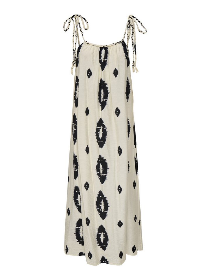 ONLY Cocktailkleid ONLELANOR SL BRAID ANKEL DRESS WVN Cloud Dancer/FLAME ORANGE + PRINT M von ONLY